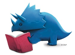 dino with book