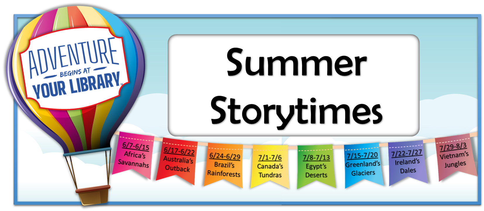 Click here for information on our summer storytimes.